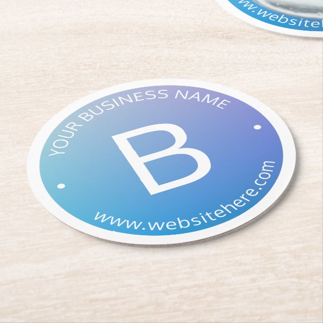 Blått och Lila i figursättningspanel med redigerba Underlägg Papper Rund (Vinklad)