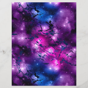Blått och Lila Marble Galaxy Skrapbook Pappra Laka