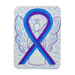 Blått och Lila Medvetenhet - Ribbon Art Magnet