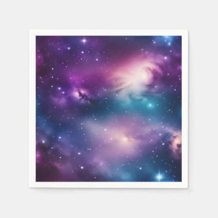 Blått och Lila vattenfärg Galaxy Pappersservett
