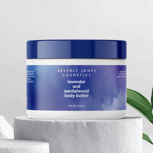 Blått och Lila Watersecure Wrap Around Burk-etiket Vattenflaska Etikett (Skapare uppladdad)