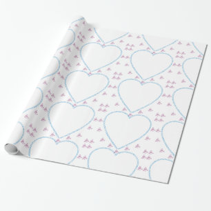Blått och lilor för XO-hjärtaram Presentpapper