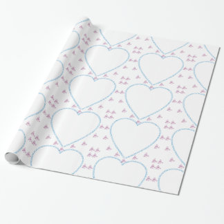 Blått och lilor för XO-hjärtaram Presentpapper