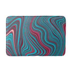 Blått och Magenta Vågigt marbling Agate Abstractio Badrumsmatta