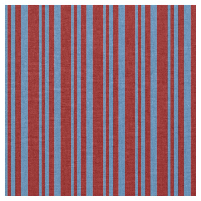 Blått och Mörk Röd Färgad stripe/Lintrad Mönster Tyg (Närbild)