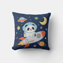 blått och orange Astronaut Panda Kudde