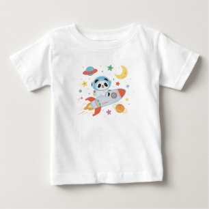 blått och orange Astronaut Panda T Shirt