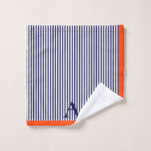 Blått och Orange i rutt Snyggt i monogram