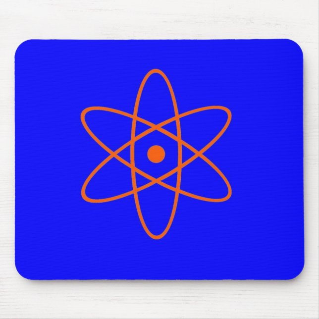 Blått och orange kärn- symbol musmatta (Framsidan)