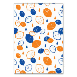 Blått och Orange Lemon Mönster-uppspelning - färsk Bordsnummer