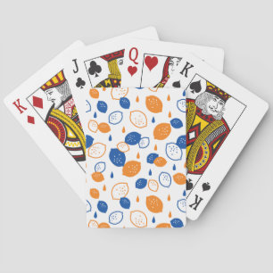Blått och Orange Lemon Mönster-uppspelning - färsk Casinokort