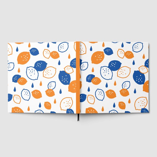 Blått och Orange Lemon Mönster-uppspelning - färsk Gästböcker (Full)