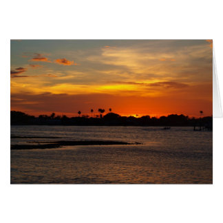 Blått- och orangekristallhimmel hälsningskort