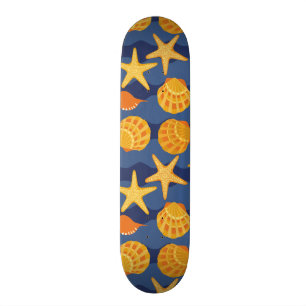 Blått- och orangesnäckskalmönster skateboard bräda 21,5 cm