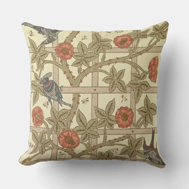 Blått- och orangespaljétapeten planlägger, 1864 kudde (Framsida)