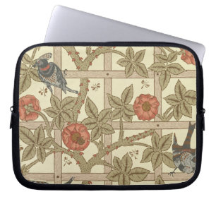 Blått- och orangespaljétapeten planlägger, 1864 laptop sleeve