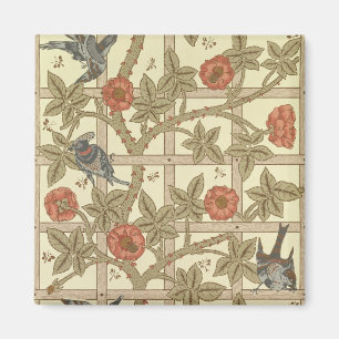 Blått- och orangespaljétapeten planlägger, 1864 magnet