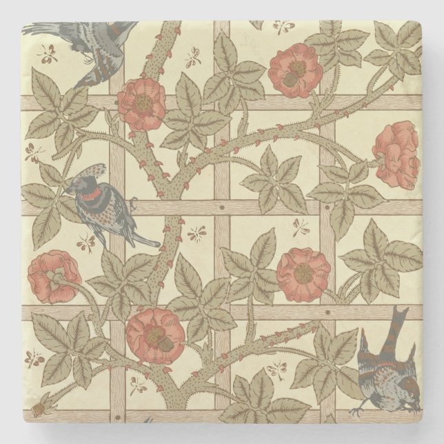 Blått- och orangespaljétapeten planlägger, 1864 underlägg sten (Framsidan)