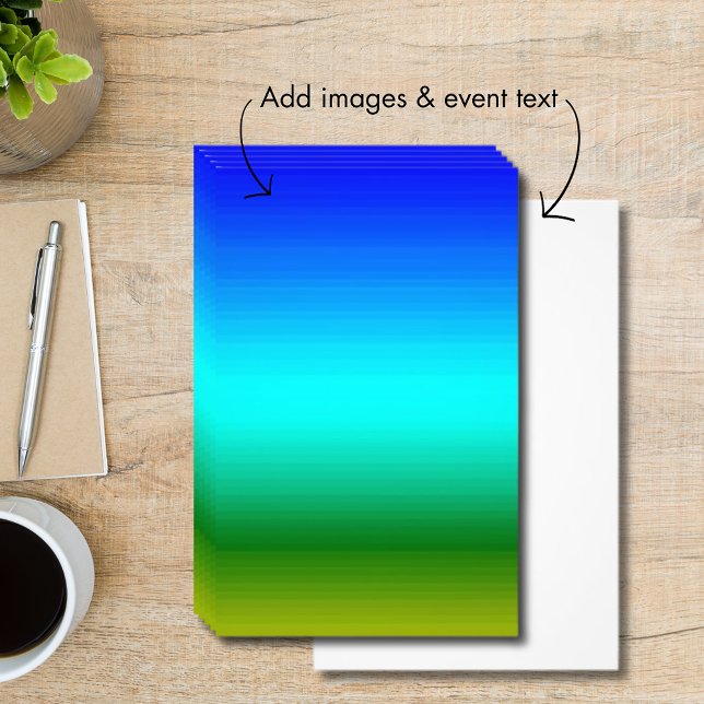 Blått och övertoning av Grönt och havs och Himlar Flygblad (Sea and Sky Blue and Green Gradient Flyer)