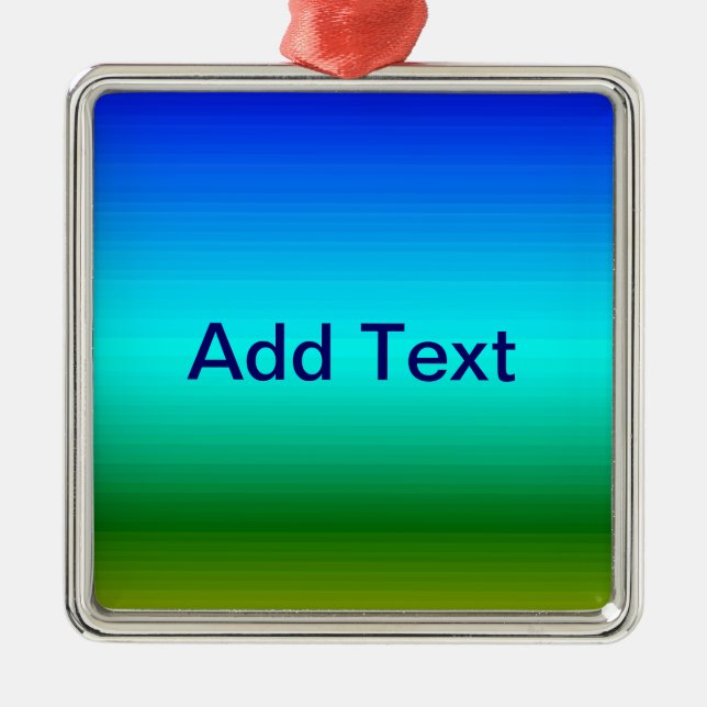 Blått och övertoning av Grönt och havs och Himlar Julgransprydnad Metall (Framsidan)