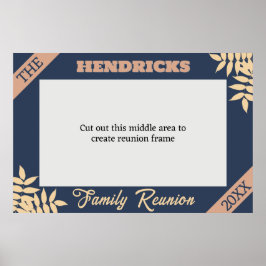 Blått och Pastel Family Reunion-foto ram Poster