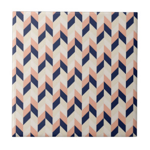 Blått- och persikaHerringbone Kakelplatta