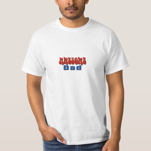 Blått och Röda Fantastisk Pappa Fars dag T-shirt (Framsida)