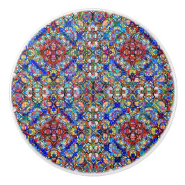 Blått och rödfärgat glasutseende Kaleidoskop Knopp