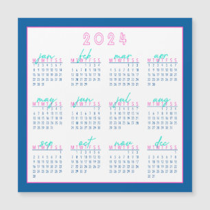 Blått och Rosa 2024 Måndag-startkalendermagnet