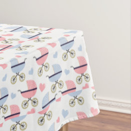 Blått och Rosa Baby Buggies Tablecloth Baby Shower
