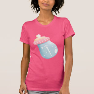 Blått och Rosa Baby Flaska Cute T Shirt
