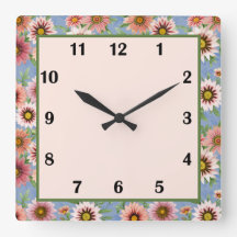 Blått och Rosa Daisy Blommigt Botanisk konst