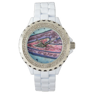 Blått och Rosa Faith Hearts Anpassad design Watche Armbandsur