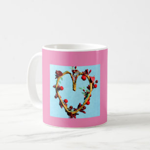 Blått och Rosa Färgt Mors dag Heart Kaffemugg