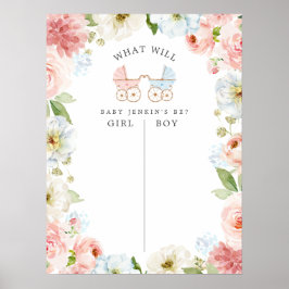 Blått och Rosa Gender - Poster röstskylt