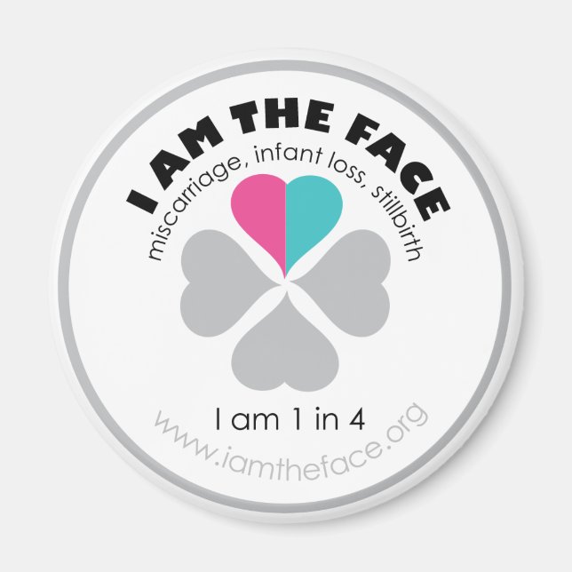 Blått och rosa Jag är Ansikte-magnet Magnet (Framsidan)