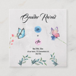 Blått och Rosa-kort för vattenfärgshölje Tilläggskort