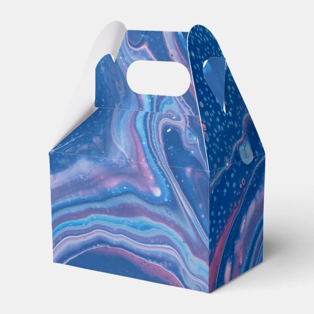 Blått och Rosa Marble Agate Abstraction Presentaskar (Framsidan Sidan)
