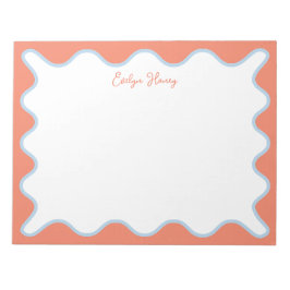 Blått och Rosa med stark färgstyrka Vågigt Zigzag Anteckningsblock