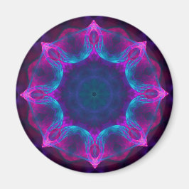 Blått och Rosa Neon Mörk Kaleidoscope-gradient Magnet