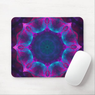 Blått och Rosa Neon Mörk Kaleidoscope-gradient Musmatta