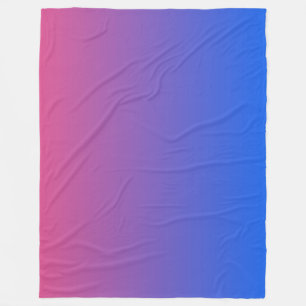 Blått och rosa ombre-övertoning fleecefilt