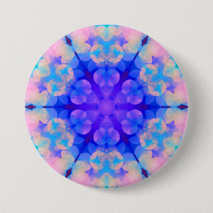 Blått och Rosa - övertoning Pastel Bubble Art Knapp