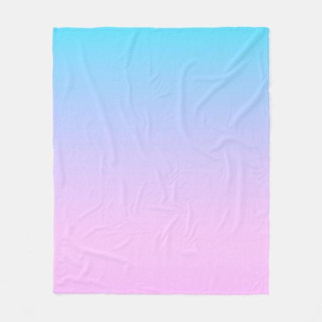 Blått och rosa övertoningsbakgrund fleecefilt (Framsidan)