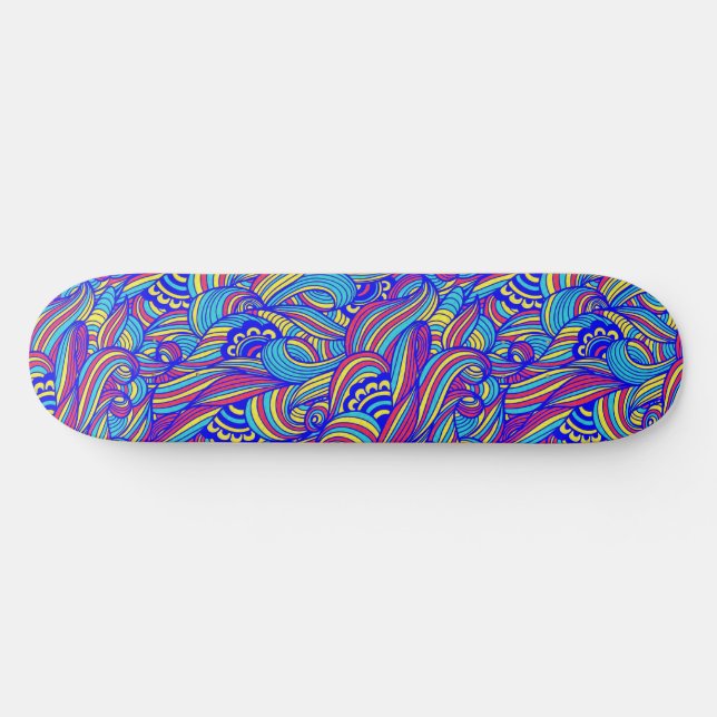 Blått och Rosa Skateboard Vinkarare Mönster (Horz)