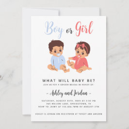 Blått och Rosa Spädbarn för att visa Gender Inbjudningar