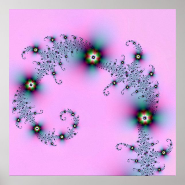 Blått och Rosa Spiral Poster (Framsidan)