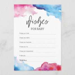 Blått och rosa Stänk Babykläder Önskemål för baby Inbjudningar