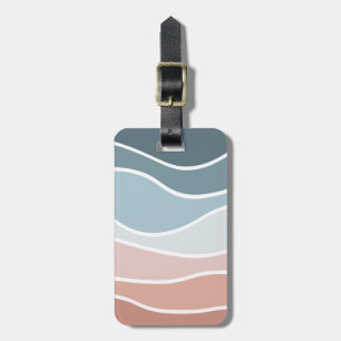 Blått och rosa stil vinkar design bagagebricka