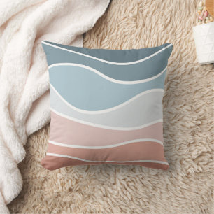 Blått och rosa stil vinkar design kudde